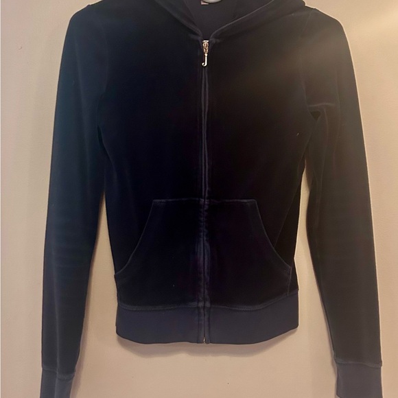 Juicy Couture Blue Velour Crystal Crest Hoodie - Picture 4 of 7